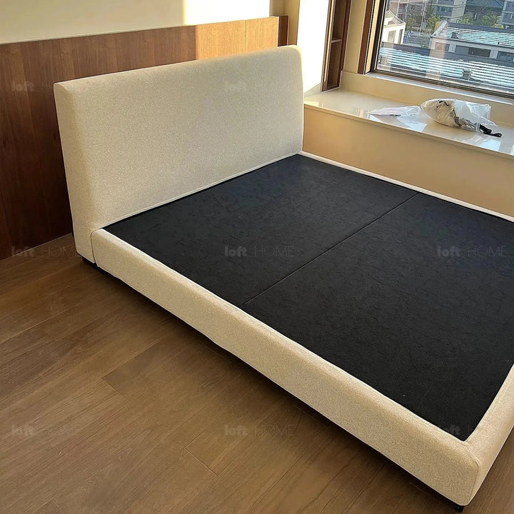 Minimalist fabric bed woods situational feels.