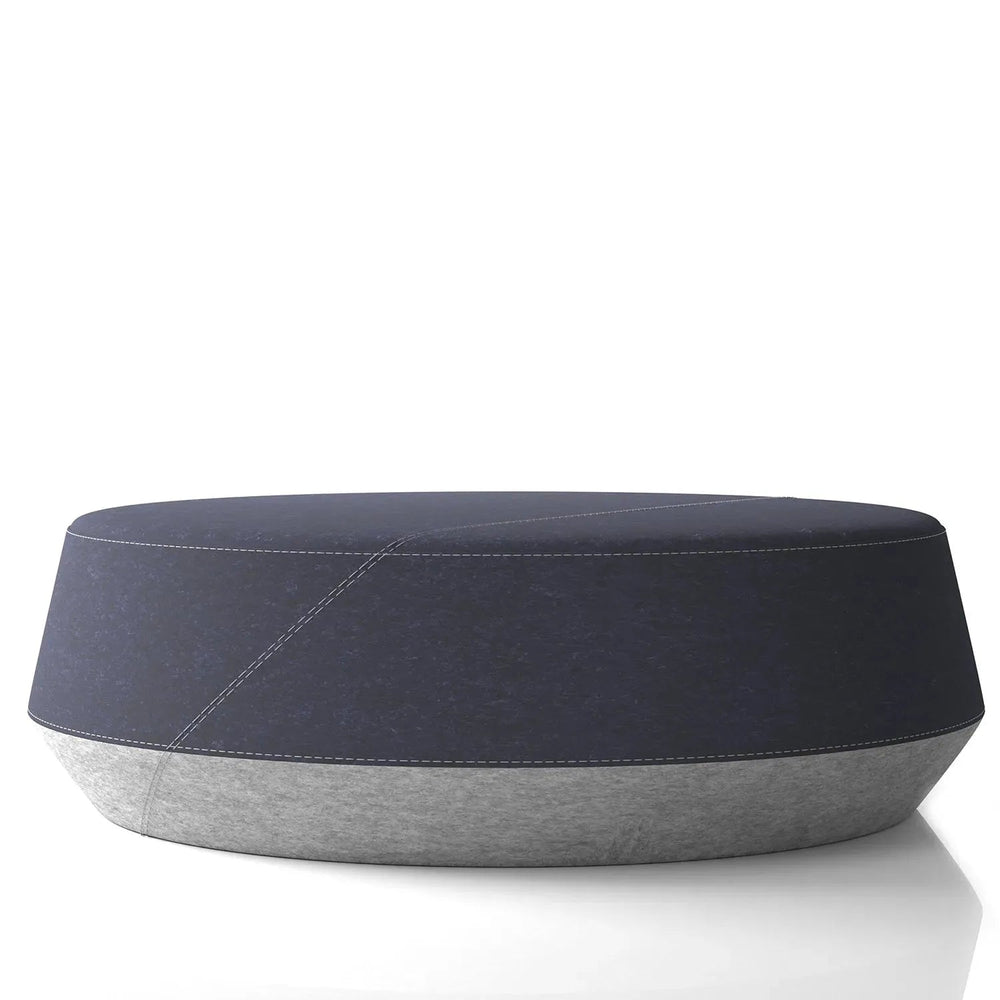 Modern fabric coffee table buono in white background.