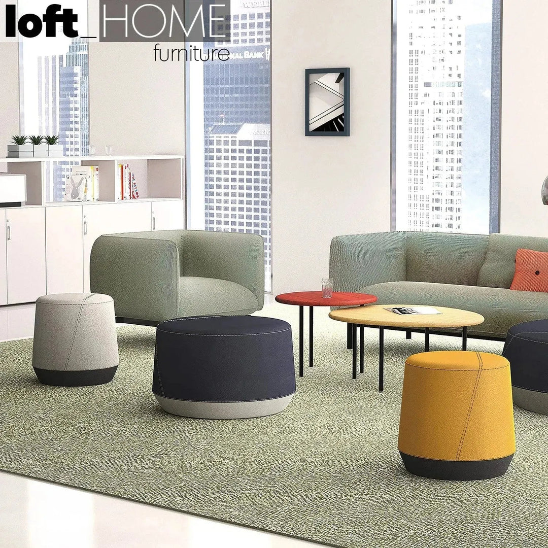 Modern fabric coffee table buono in real life style.
