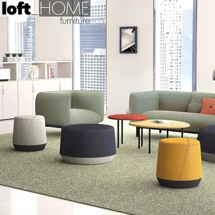 Modern fabric coffee table buono in real life style.