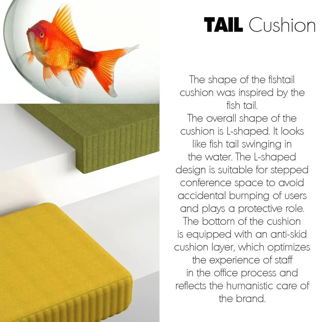 Modern fabric cushion seat tail material variants.