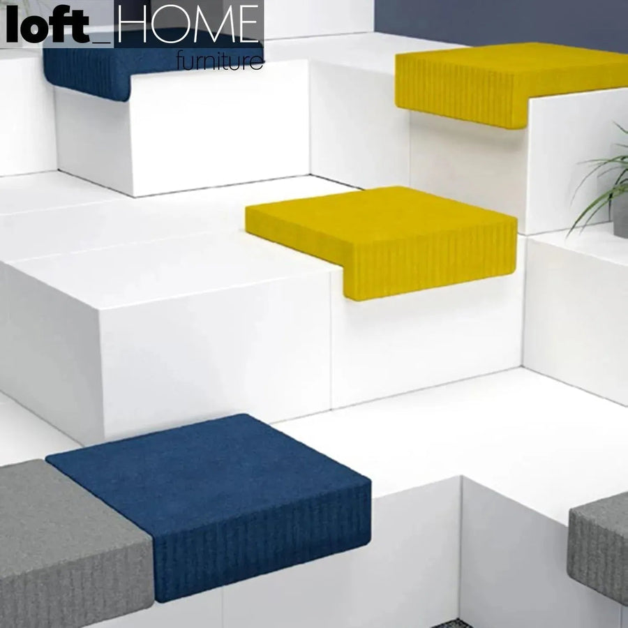Modern fabric cushion seat tail primary product view.