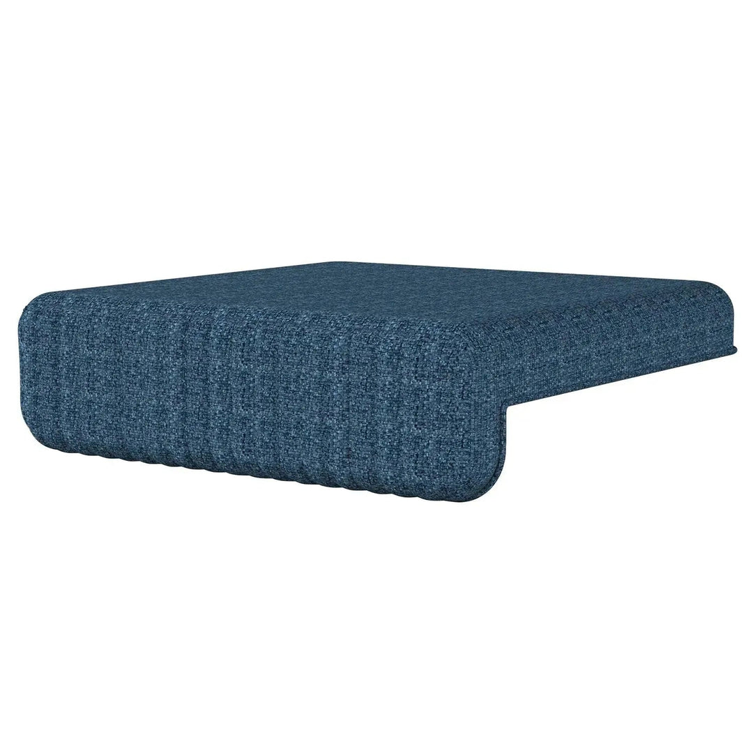 Modern fabric cushion seat tail in still life.
