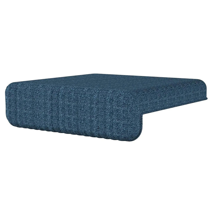 Modern fabric cushion seat tail in still life.