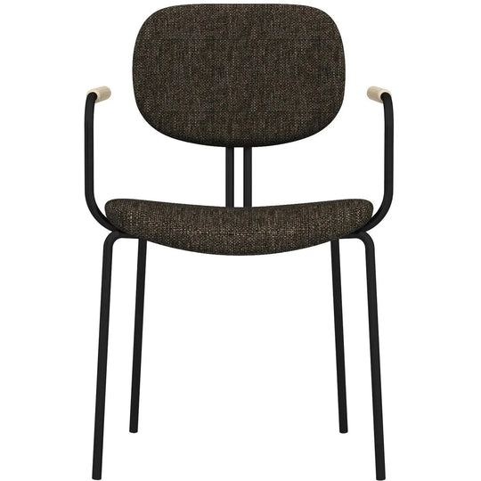 Bauhaus fabric dining chair et arm in white background.