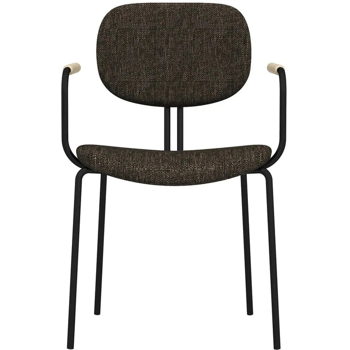Bauhaus fabric dining chair et arm in white background.