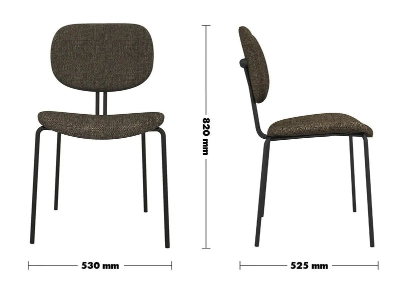 Bauhaus fabric dining chair et size charts.