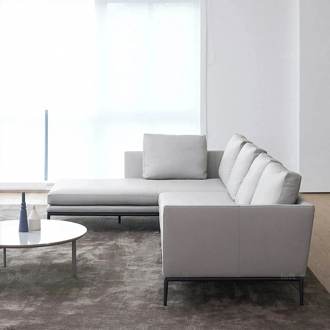 Minimalist fabric l shape sectional sofa grace 3+l in details.
