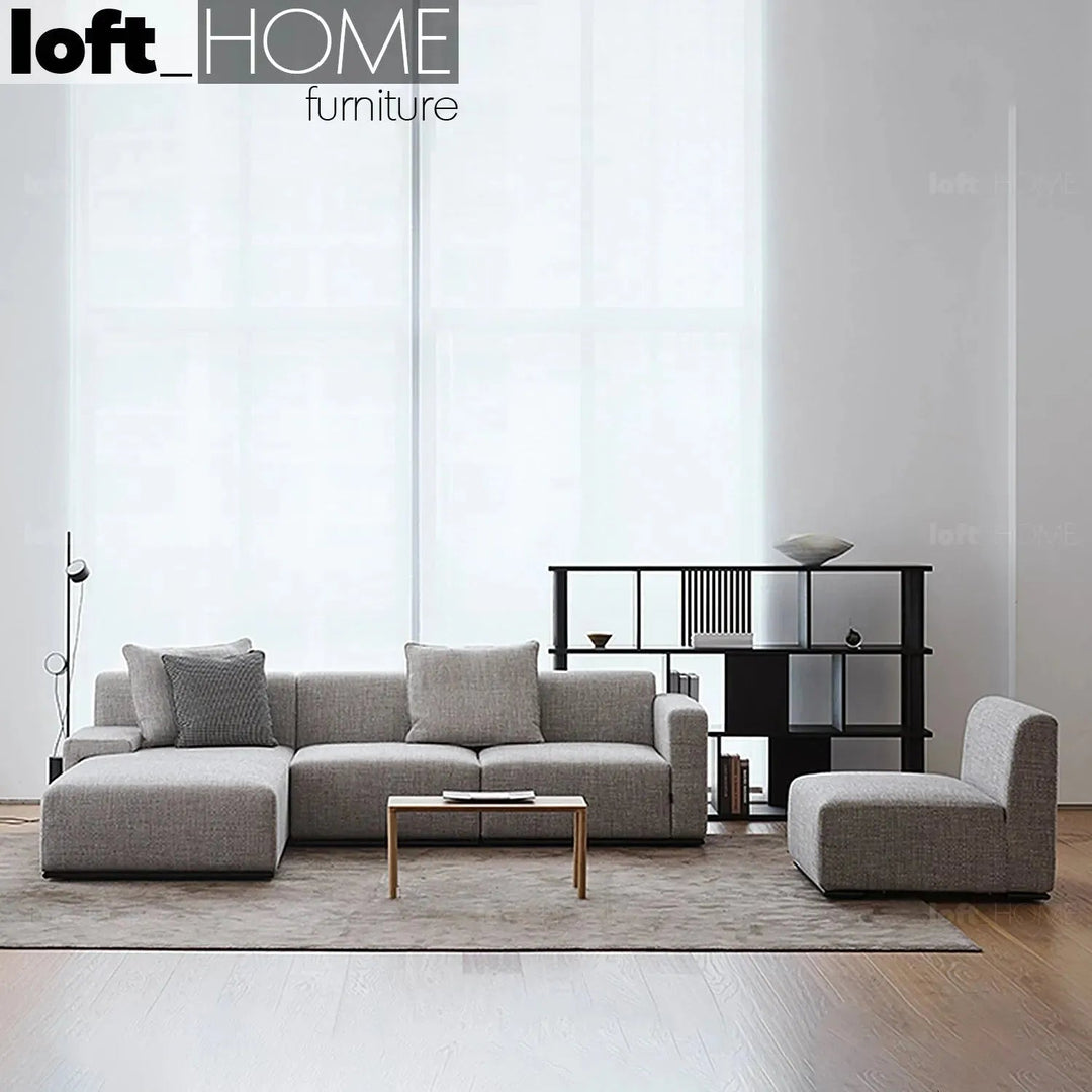 Minimalist Fabric L Shape Sectional Sofa NEMO 2+L