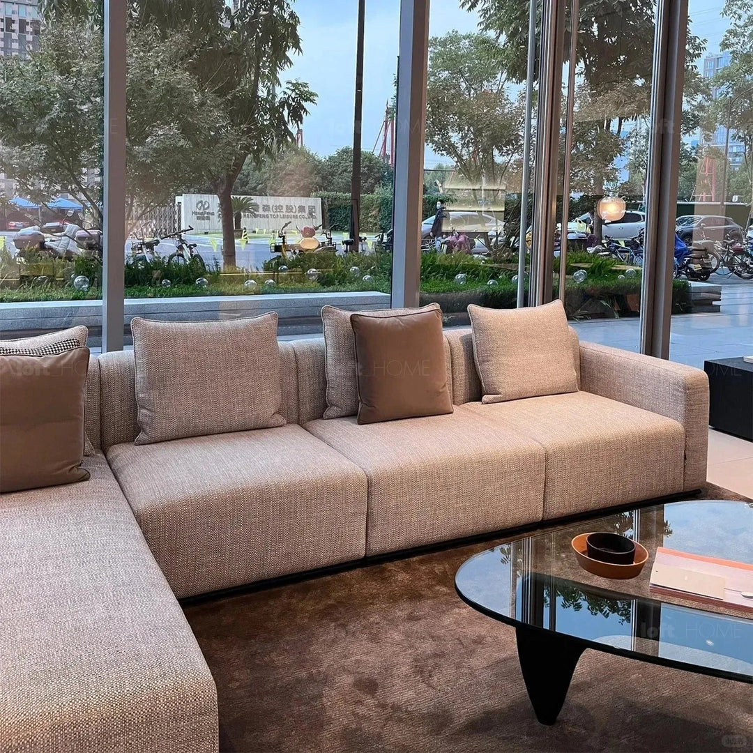 Minimalist Fabric L Shape Sectional Sofa NEMO 3+L