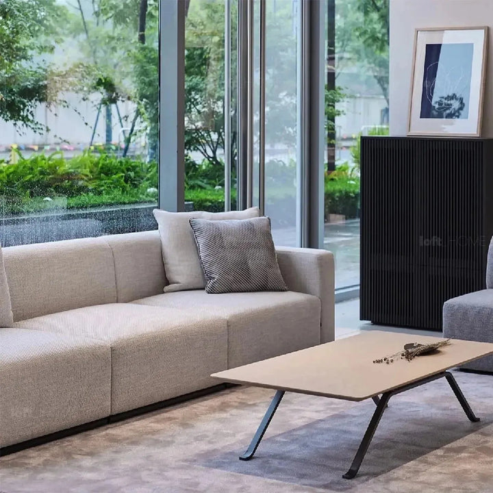 Minimalist Fabric L Shape Sectional Sofa NEMO 3+L