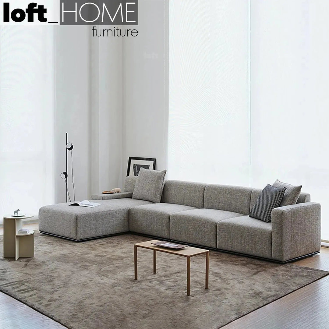 Minimalist Fabric L Shape Sectional Sofa NEMO 3+L