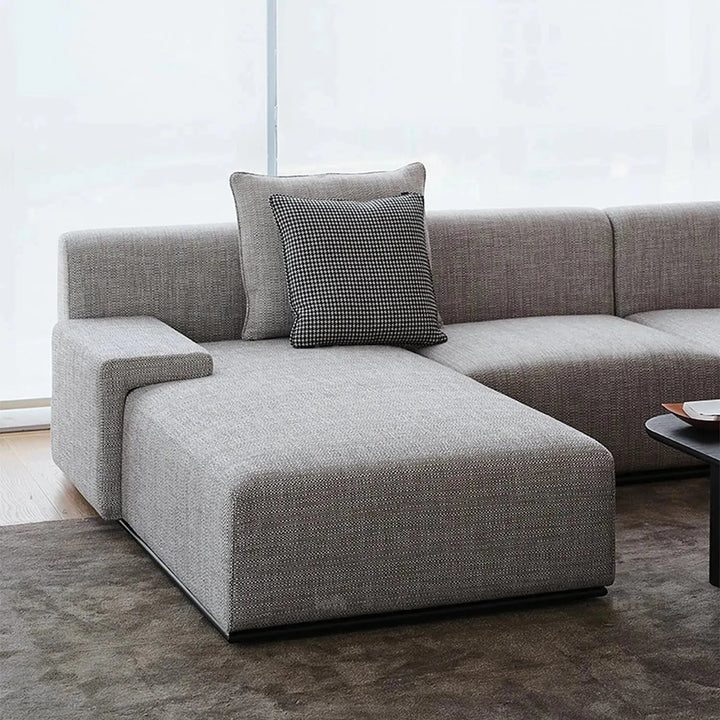 Minimalist fabric l shape sectional sofa nemo 3+l in still life.
