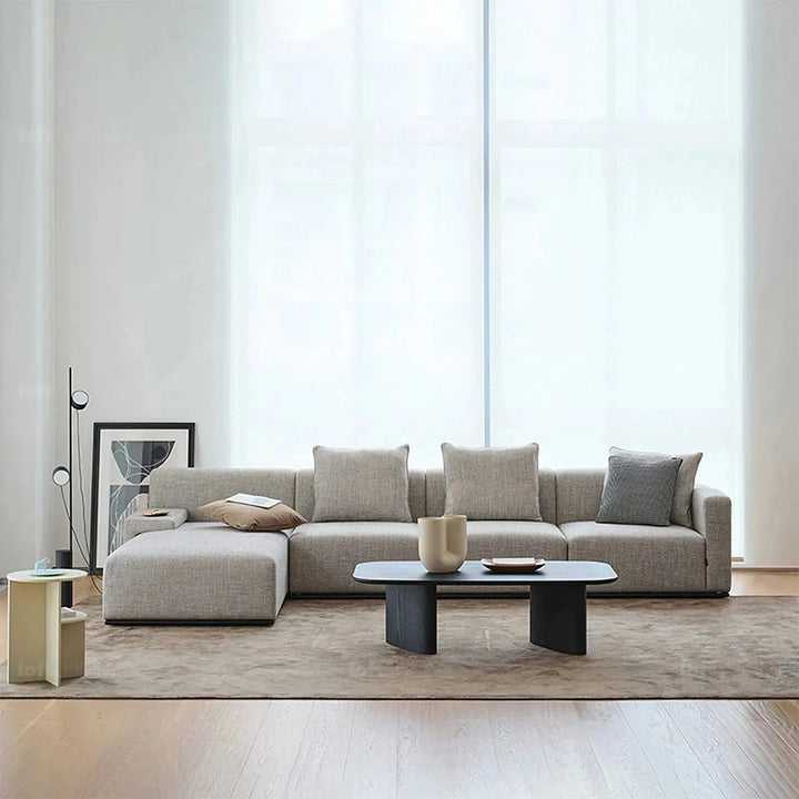 Minimalist Fabric L Shape Sectional Sofa NEMO 3+L