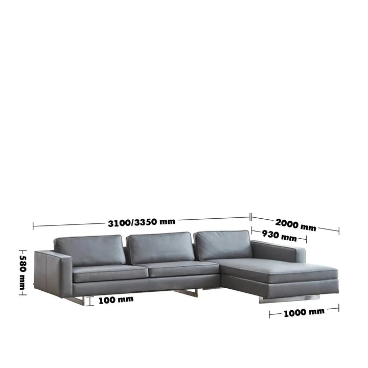 Minimalist fabric l shape sectional sofa vemb 3+l size charts.