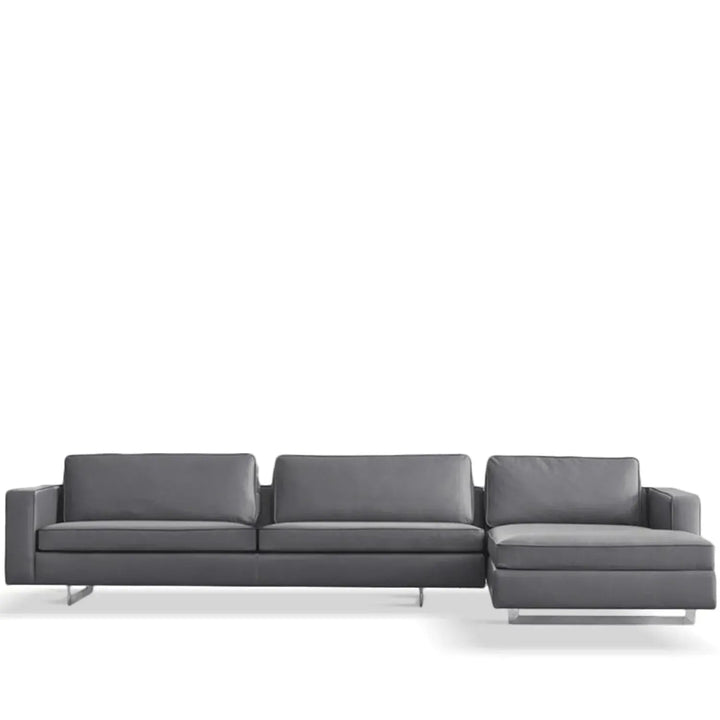 Minimalist fabric l shape sectional sofa vemb 3+l in white background.