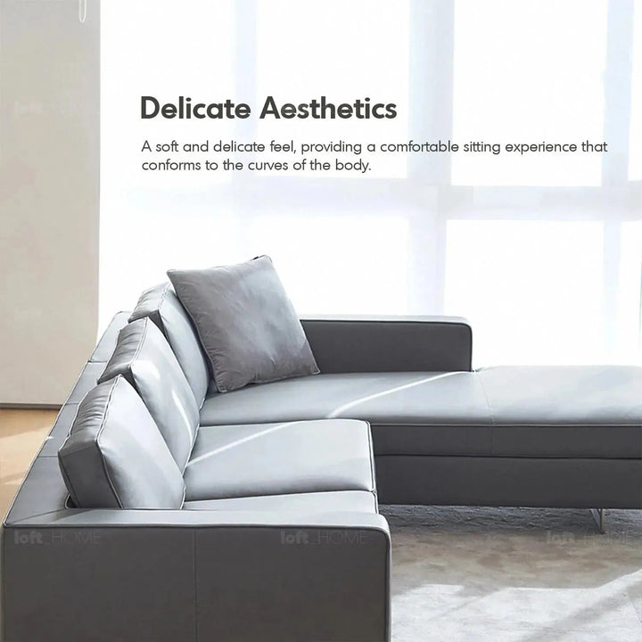 Minimalist fabric l shape sectional sofa vemb 3+l with context.