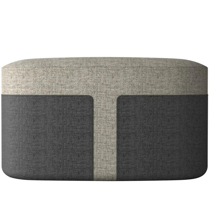 Modern fabric ottoman bag l in white background.