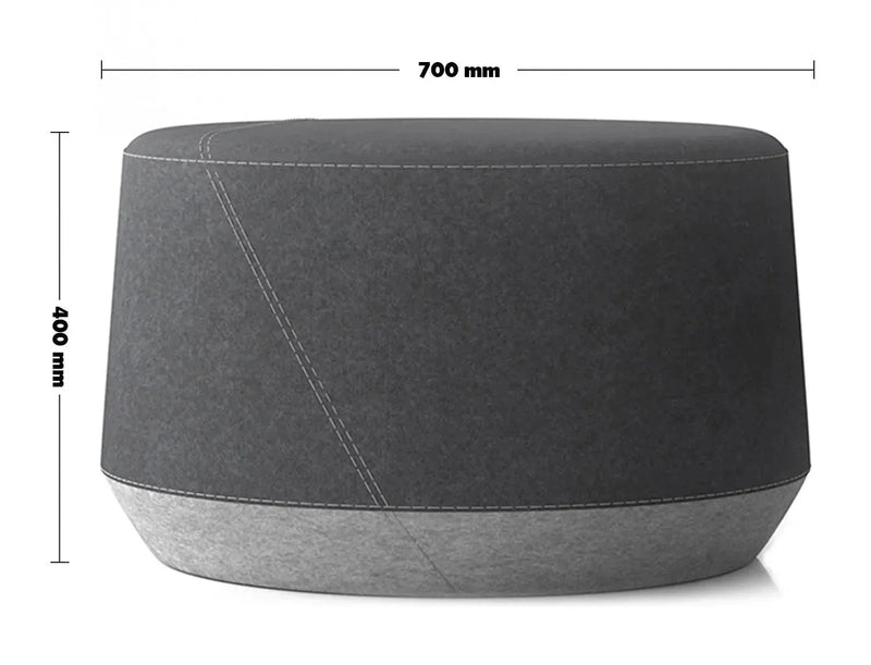 Modern Fabric Ottoman BUONO Size Chart