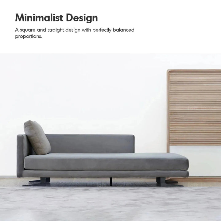 Minimalist fabric sofa bed bologna in close up details.
