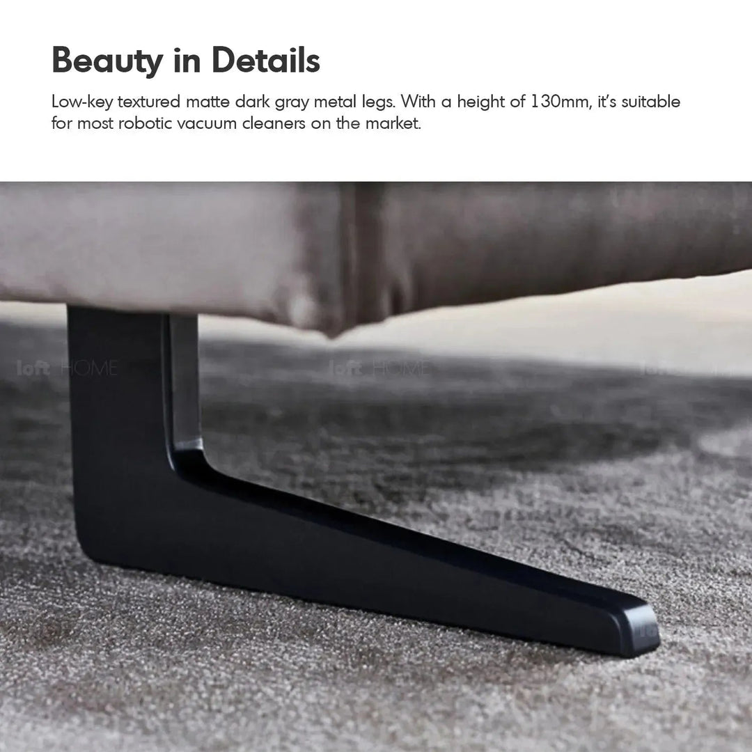 Minimalist fabric sofa bed bologna in panoramic view.