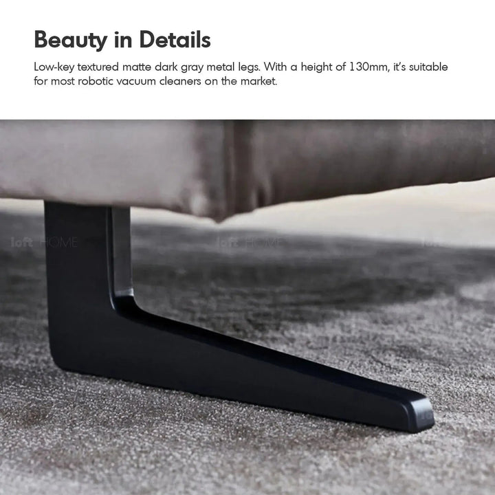 Minimalist fabric sofa bed bologna in panoramic view.