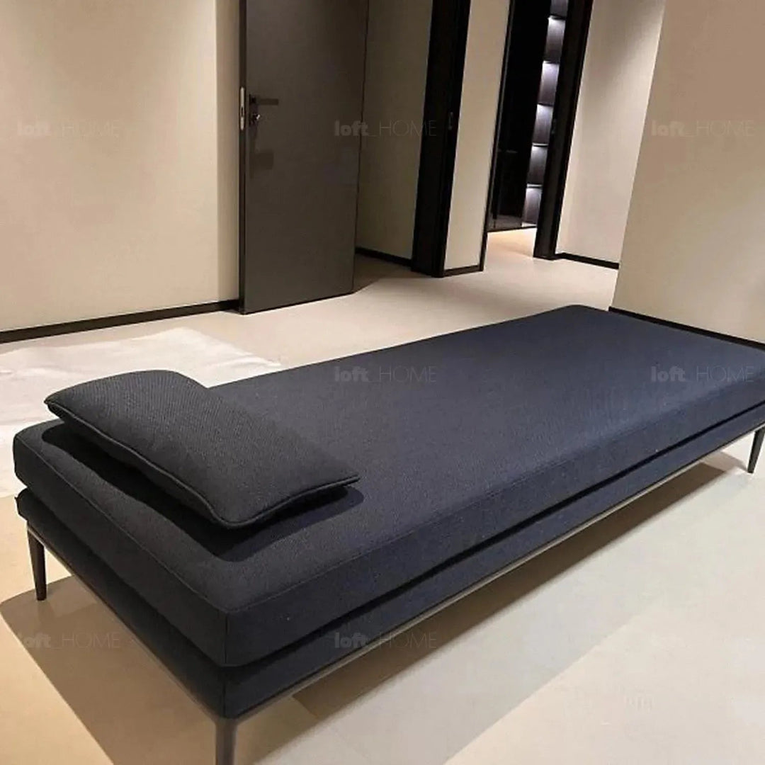 Minimalist fabric sofa bed grace in still life.
