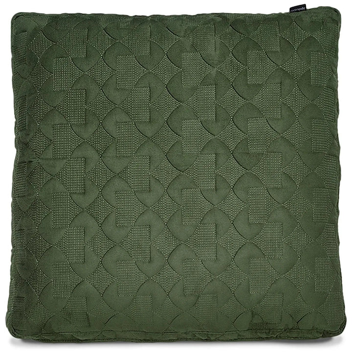 Bauhaus fabric sofa pillow classic green in white background.