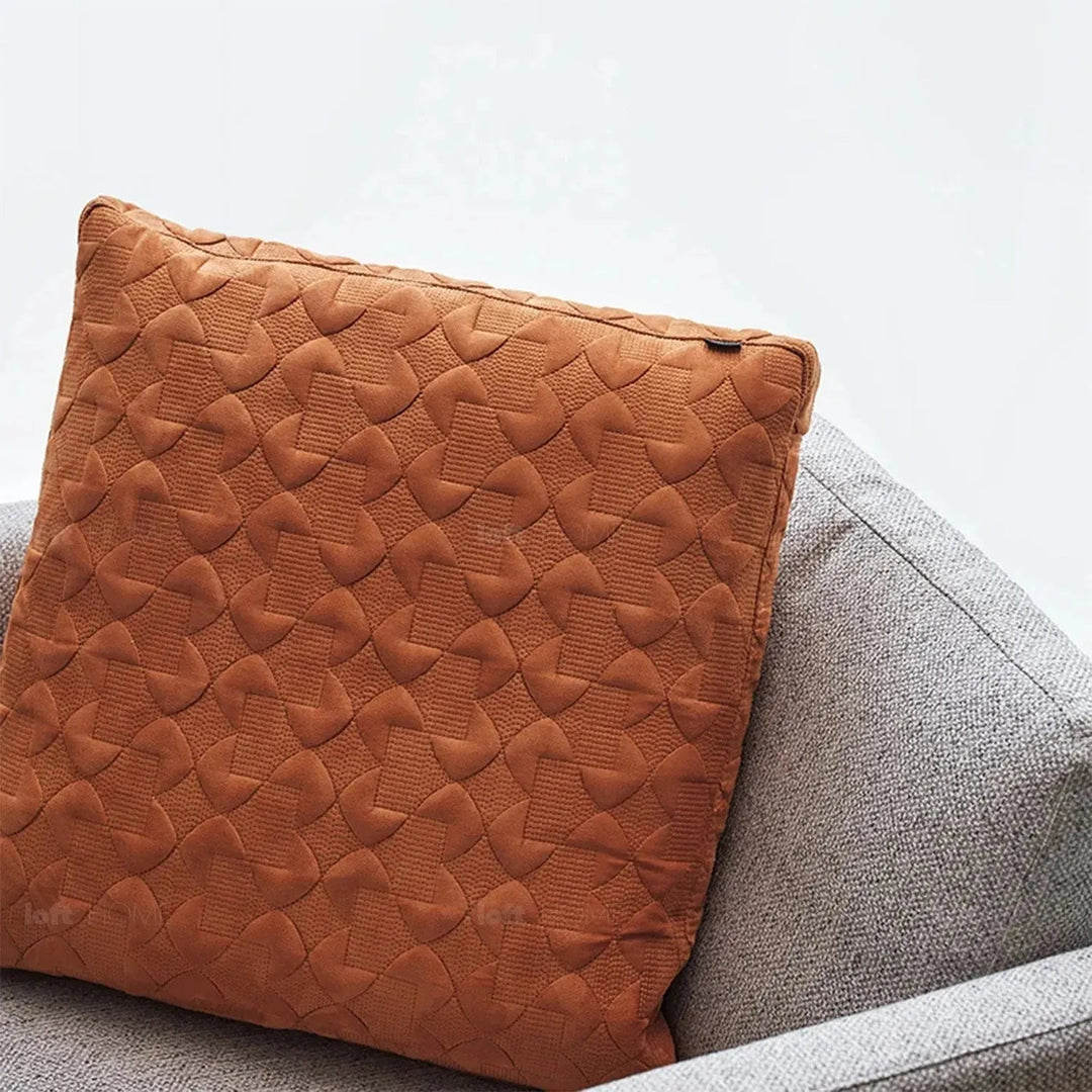 Bauhaus fabric sofa pillow classic orange with context.
