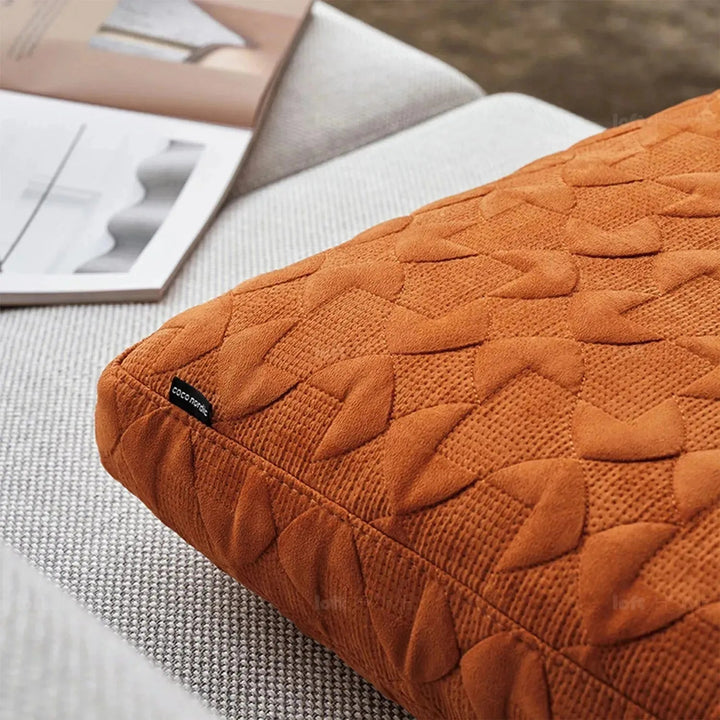Bauhaus fabric sofa pillow classic orange color swatches.