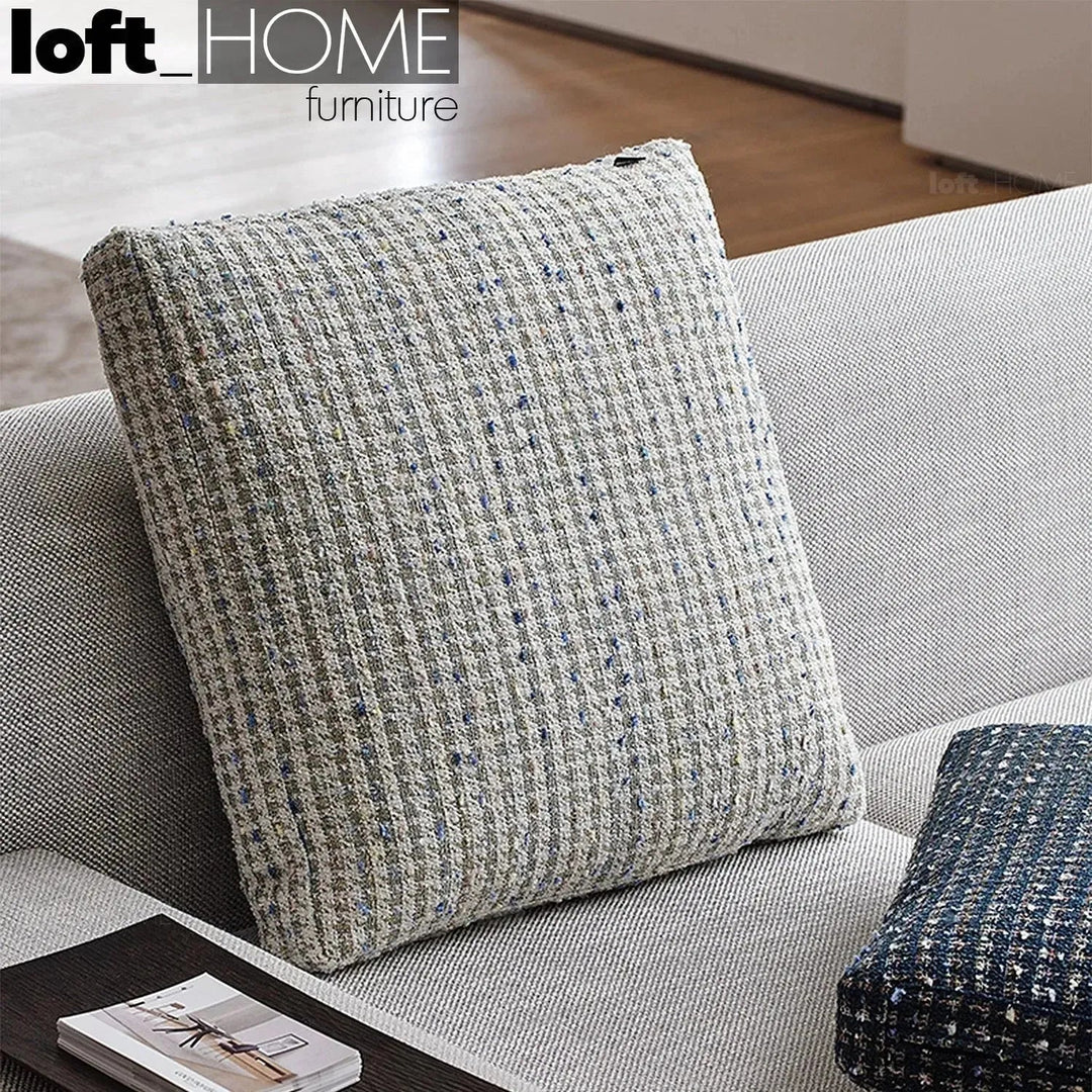 Scandinavian fabric sofa pillow pearl white primary product view.