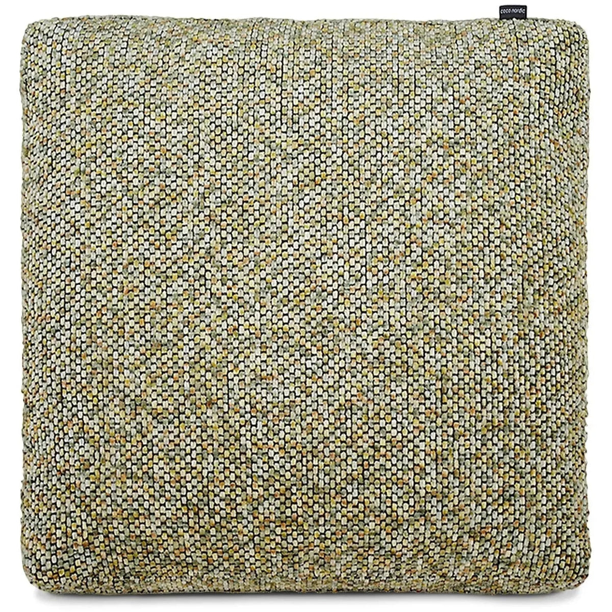 Modern fabric sofa pillow summer green in white background.