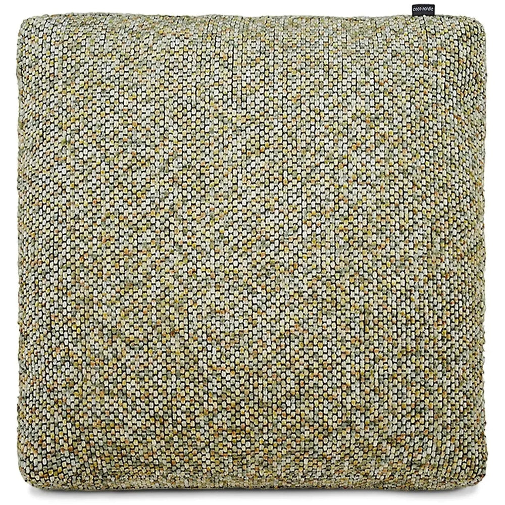 Modern fabric sofa pillow summer green in white background.