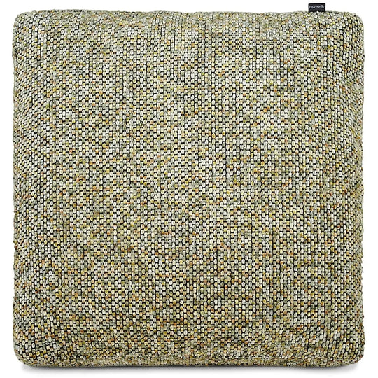Modern fabric sofa pillow summer green in white background.