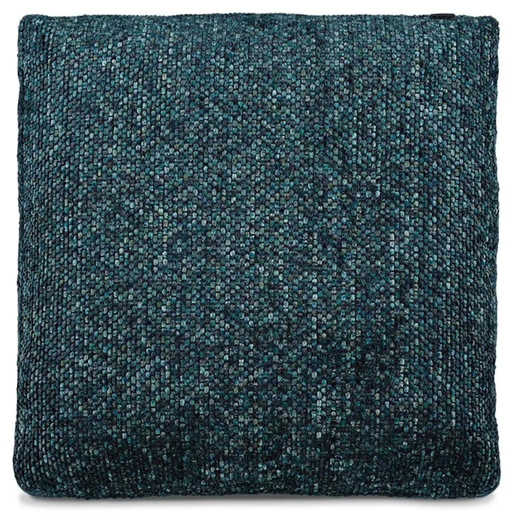 Modern fabric sofa pillow winter blue in white background.