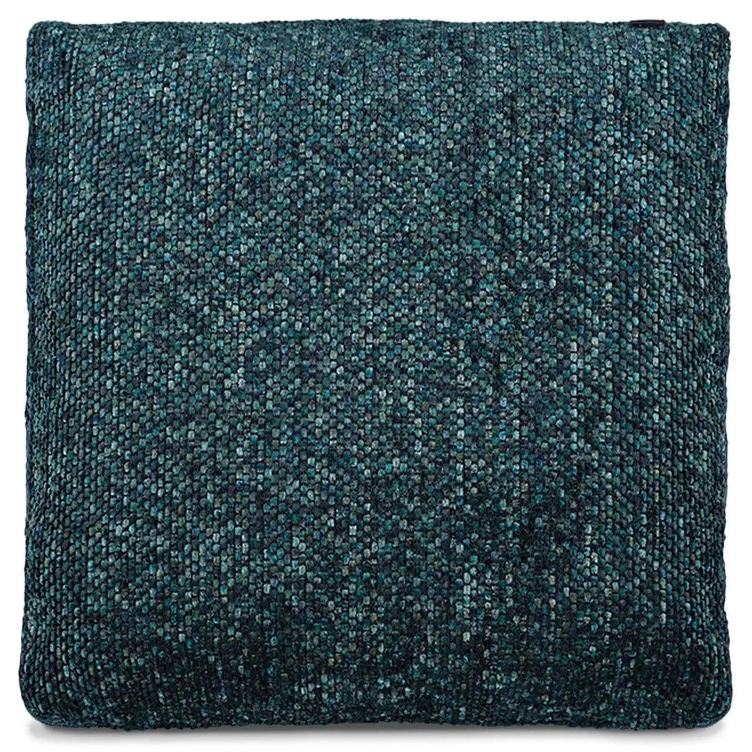 Modern fabric sofa pillow winter blue in white background.