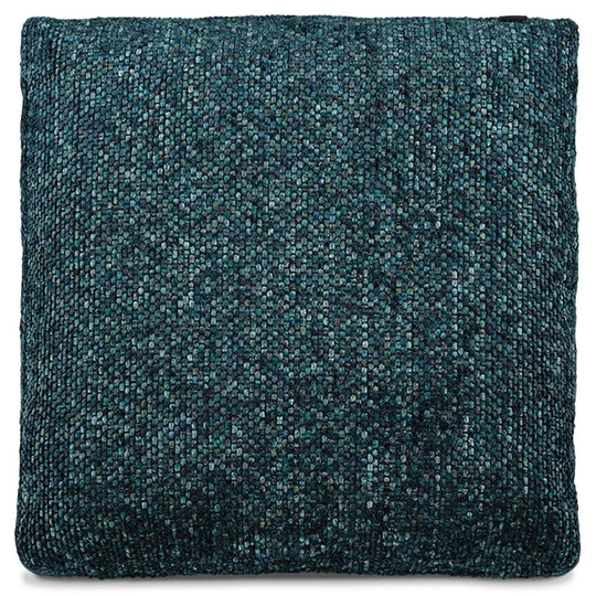 Modern fabric sofa pillow winter blue in white background.