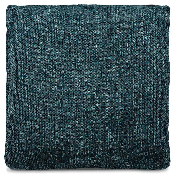 Modern fabric sofa pillow winter blue in white background.