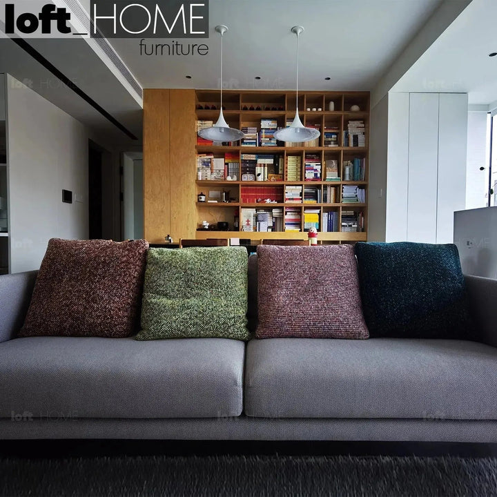 Modern fabric sofa pillow winter blue primary product view.