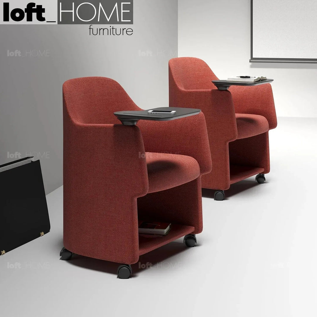 Modern fabric training office chair with writing board cactus conceptual design.