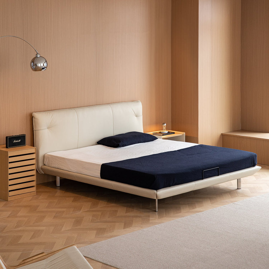 Minimalist genuine leather bed rhine primary product view.