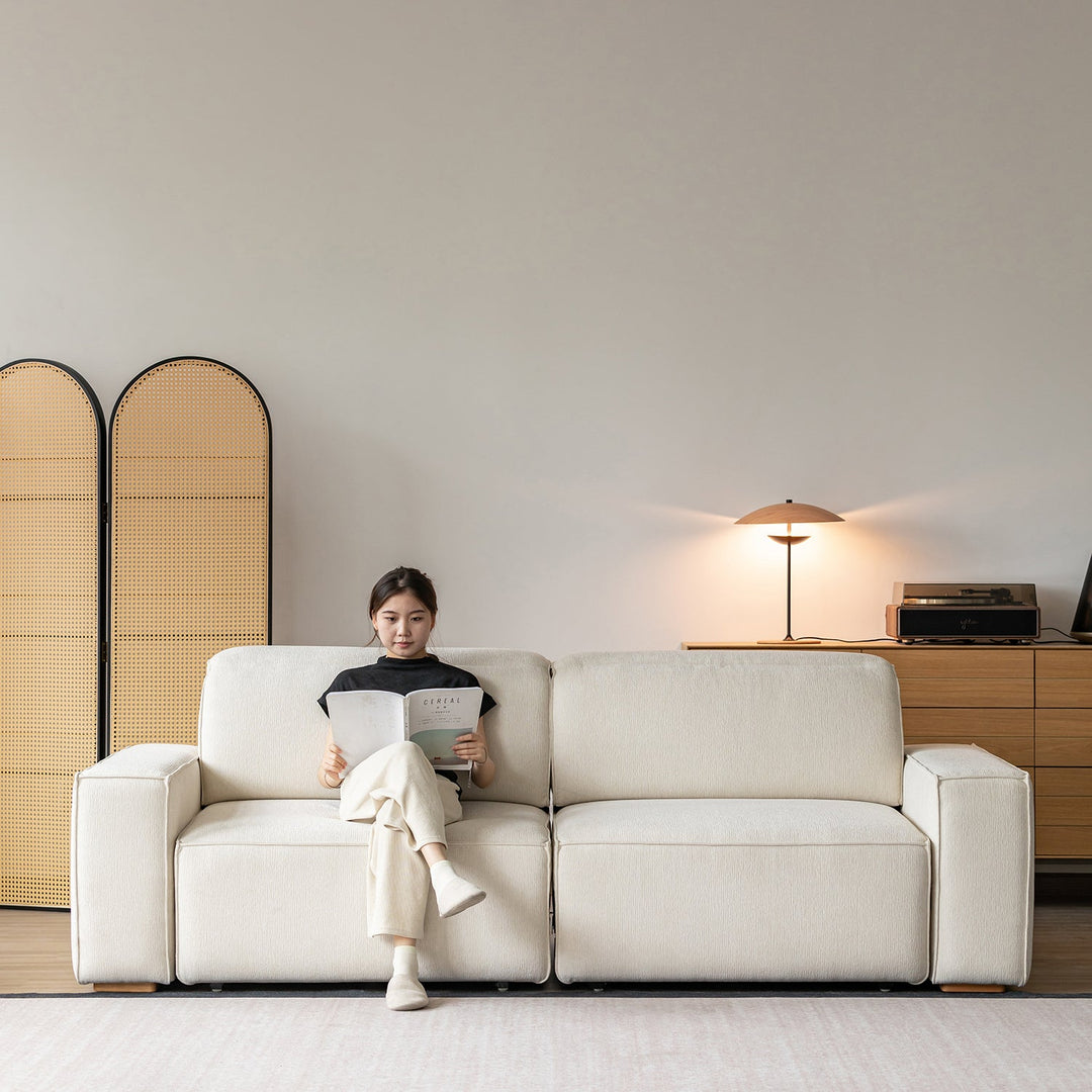 Minimalist genuine leather electric recliner 3 seater sofa bed string primary product view.