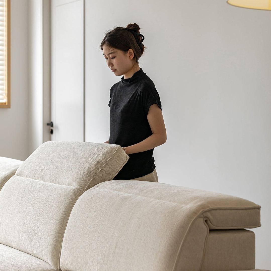 Minimalist genuine leather electric recliner 3 seater sofa bed string material variants.