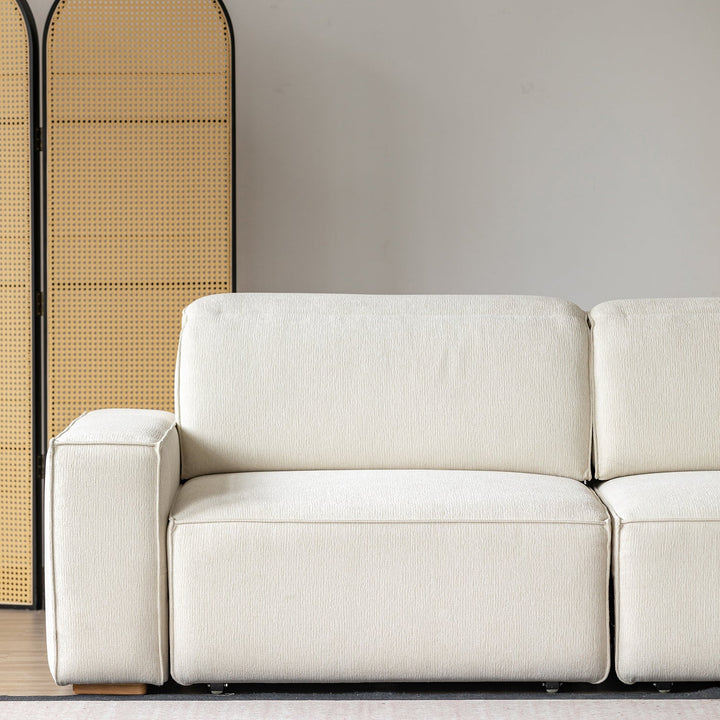 Minimalist Chenille Velvet Fabric Electric Recliner 3 Seater Sofa Bed STRING