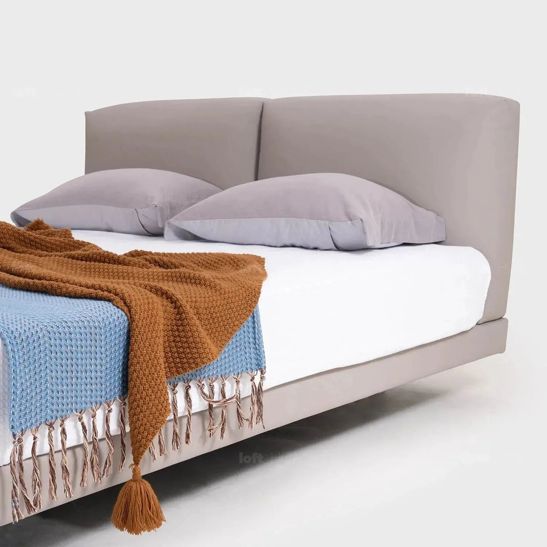 Minimalist Genuine Leather Floating Bed BENCE