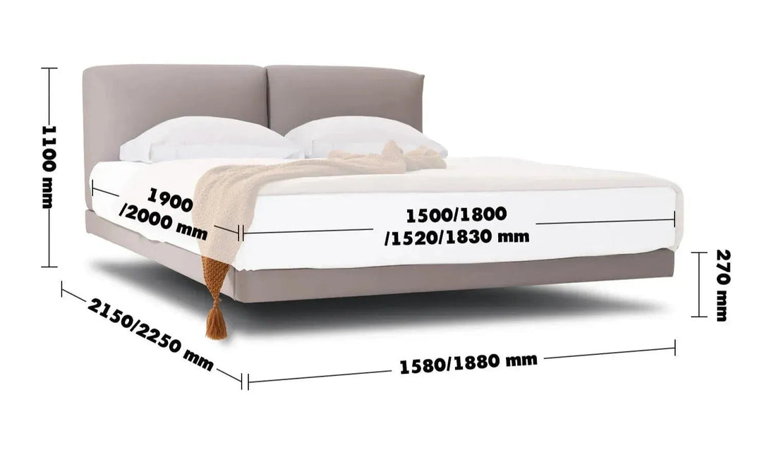 Minimalist Genuine Leather Floating Bed BENCE
