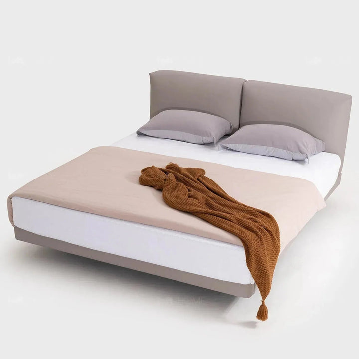 Minimalist Genuine Leather Floating Bed BENCE