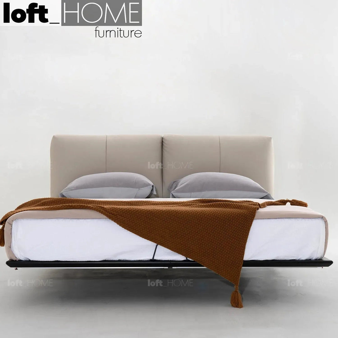 Minimalist Genuine Leather Floating Bed FIDES