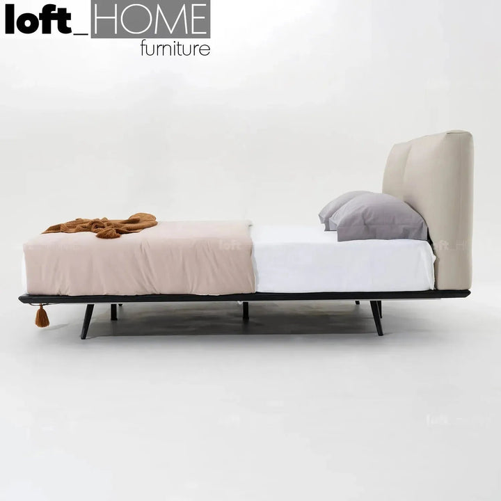 Minimalist Genuine Leather Floating Bed FIDES