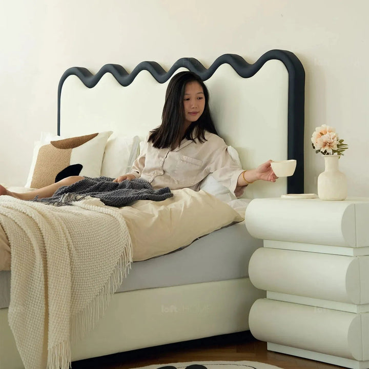 Modern Leather Bed RIPPLE